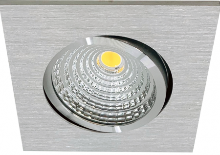 MOBILUX Einbaustrahler schwenkbar eckig MOBiDIM COB SLIM 9W 3000K 60° alu gebürstet